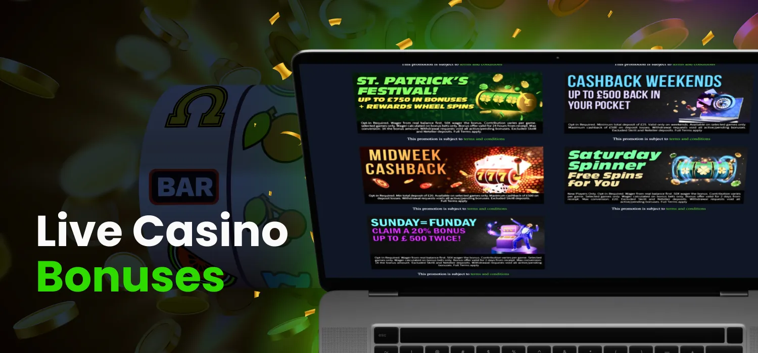 spinzwin available bonuses in live casino