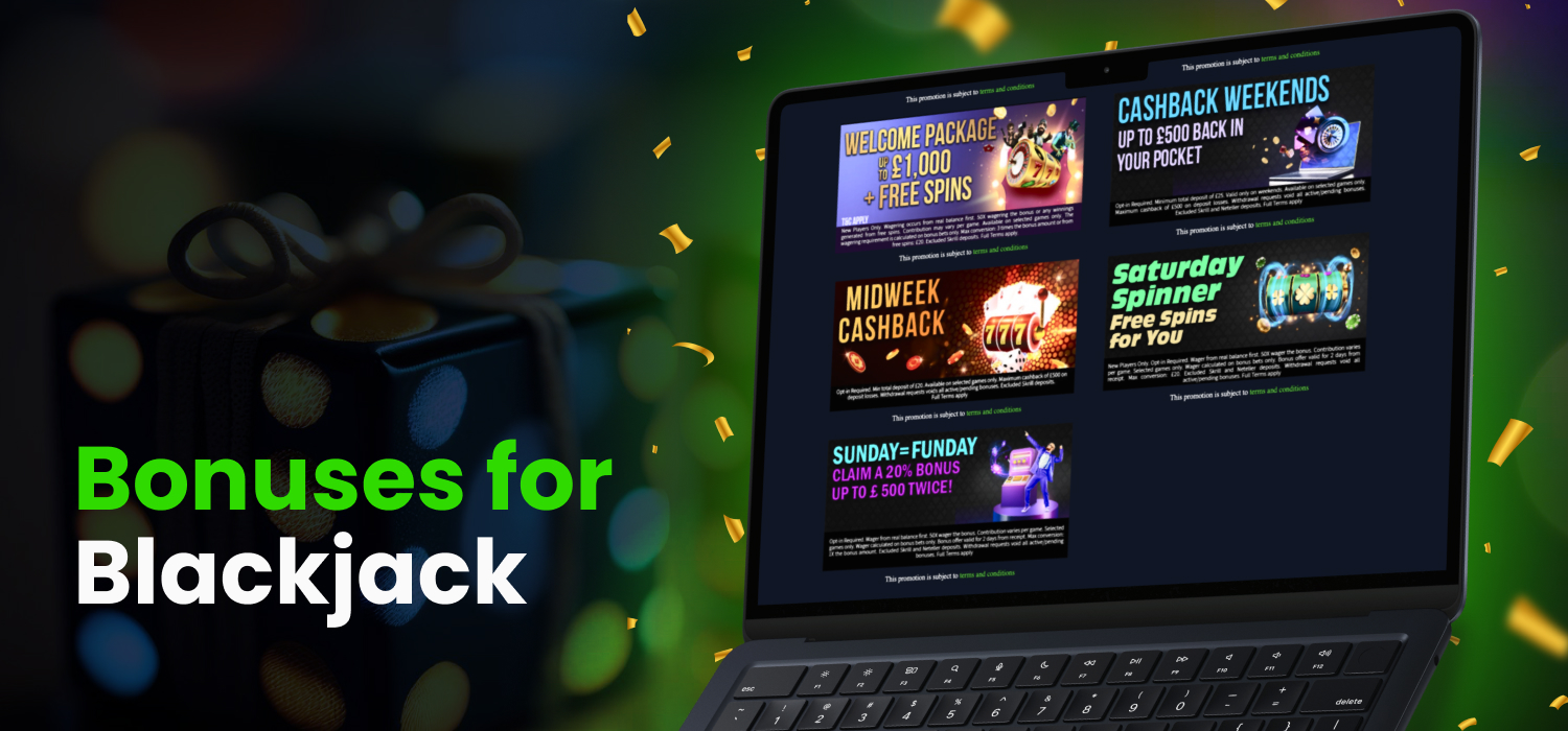 spinzwin bonuses on games in the blackjack section