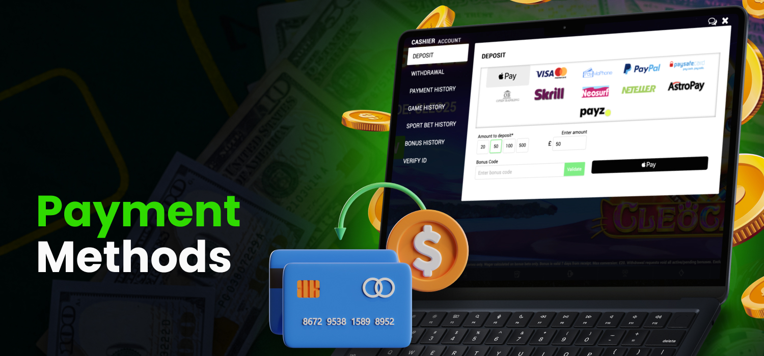 Payment methods on the platform